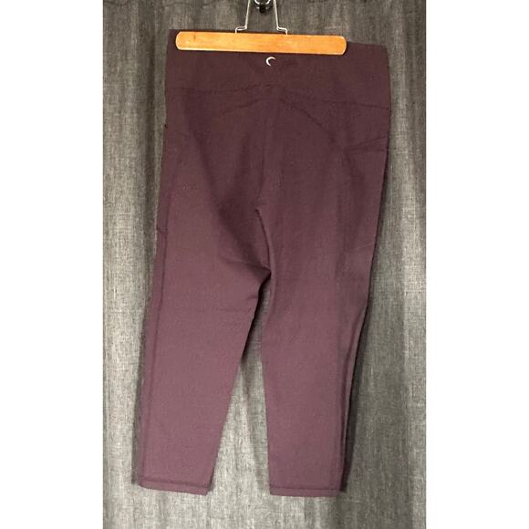 Zyia Active Pants - Zyia Active Brilliant High Rise Pockets Capri Wine